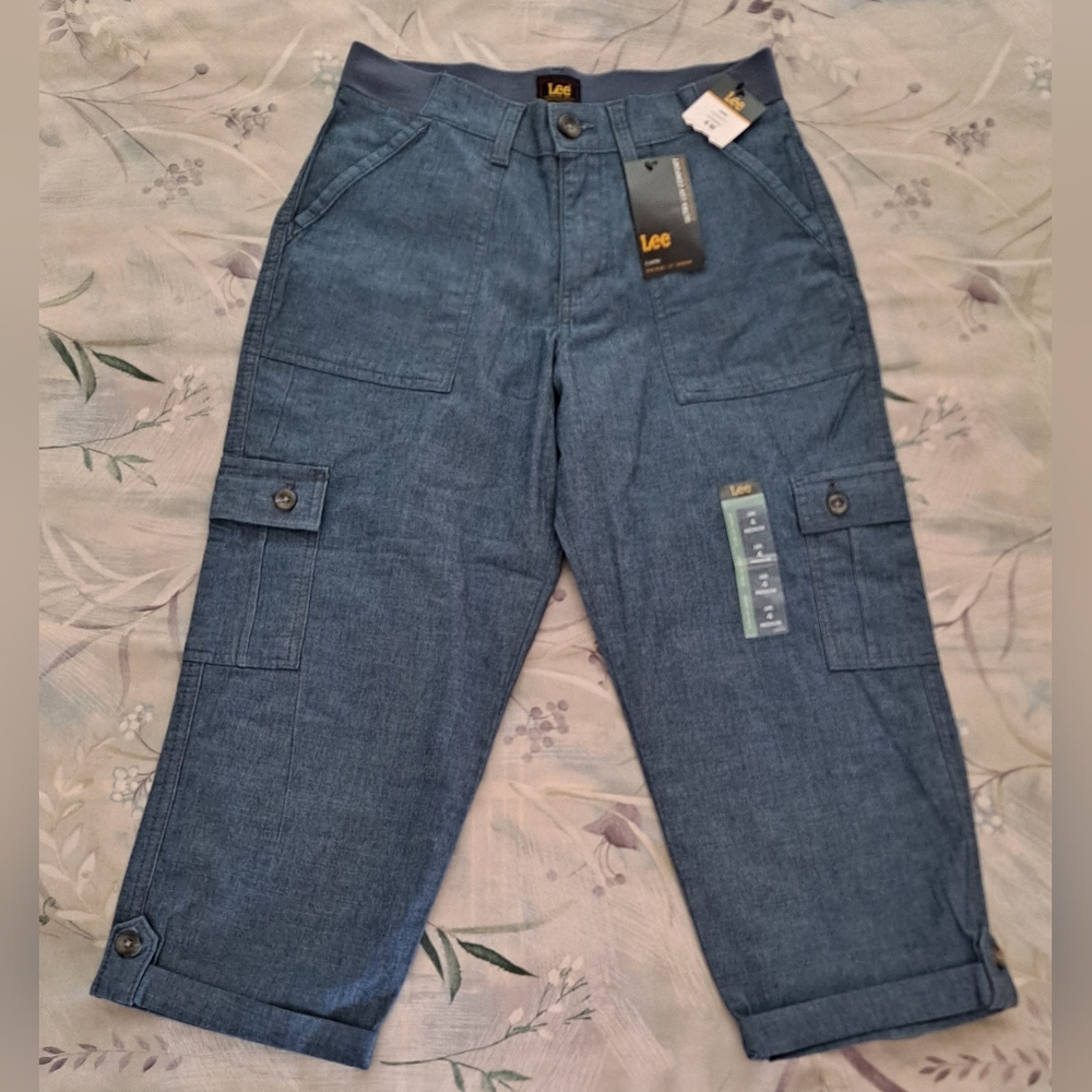 Lee Womens Blue Cargo Capri Pants Size 4 - Picture 5 of 9